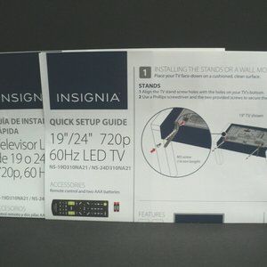 Insignia TVs Quick Setup Guides for 19" & 24" TVs